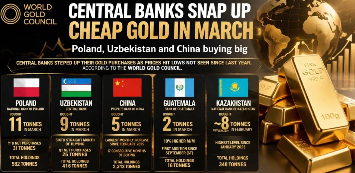 Ngân hàng trung ương toàn cầu “gom mạnh” vàng khi giá giảm sâu